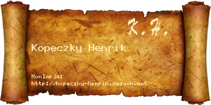 Kopeczky Henrik névjegykártya
