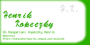 henrik kopeczky business card